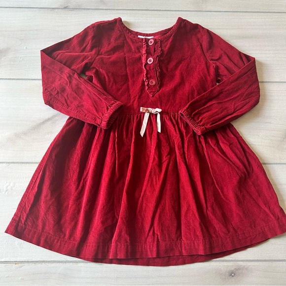 Hanna Andersson Other - Hanna Andersson Red Corduroy Long Sleeve Kids Dress